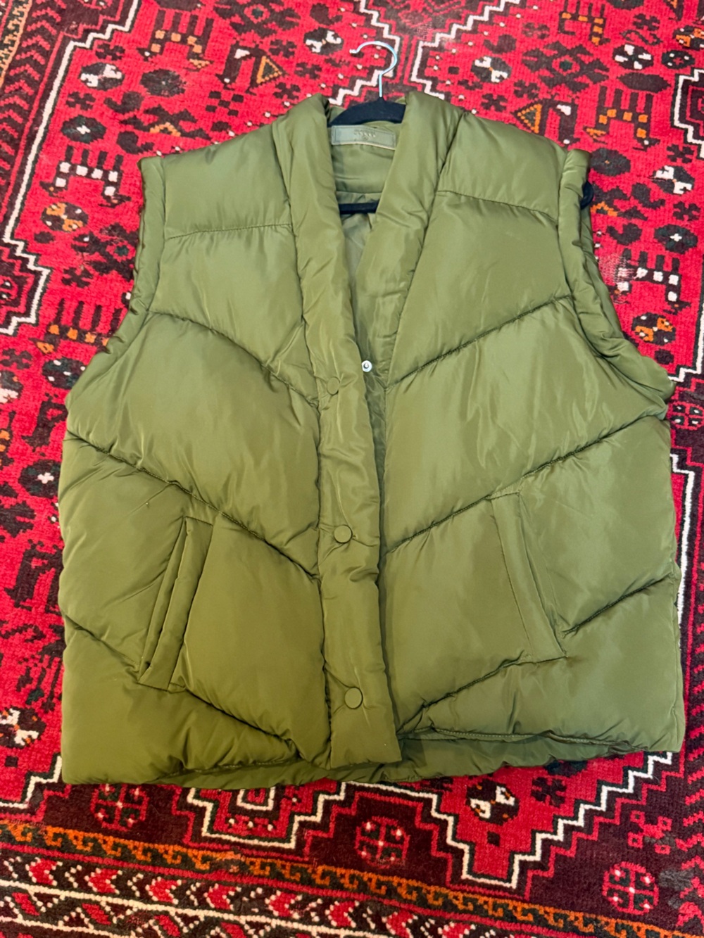 Blank NYC Olive Green Quilted Puffer Jacket